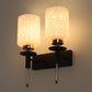 JS-VP S-366-2w Modern Wall Lights 2xE27 Mild Steel, glass & Glass Material Brown,Gold & White Finish