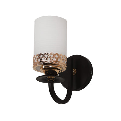 JS-VP S-368-1w Modern Wall Lights 1xE27 Mild Steel, glass & Glass Material Brown,Gold & White Finish