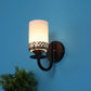JS-VP S-368-1w Modern Wall Lights 1xE27 Mild Steel, glass & Glass Material Brown,Gold & White Finish