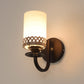 JS-VP S-368-1w Modern Wall Lights 1xE27 Mild Steel, glass & Glass Material Brown,Gold & White Finish