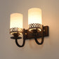 JS-VP S-368-2w Modern Wall Lights 2xE27 Mild Steel, glass & Glass Material Brown,Gold & White Finish