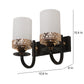 JS-VP S-368-2w Modern Wall Lights 2xE27 Mild Steel, glass & Glass Material Brown,Gold & White Finish