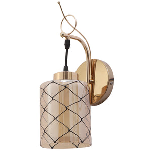 JS-VP S-378-1W Modern Wall Lights 1xE27 Mild Steel & Glass Material Gold & Champaign Finish