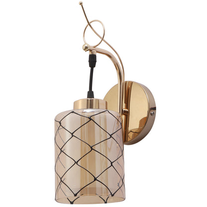 JS-VP S-378-1W Modern Wall Lights 1xE27 Mild Steel & Glass Material Gold & Champaign Finish