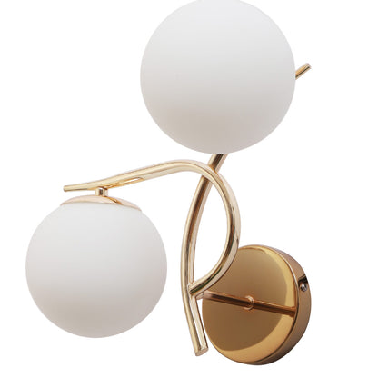JS-VP S-350-2W Modern Wall Lights 2xE27 Mild Steel & Glass Material Gold & White Finish