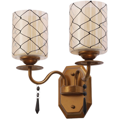 JS-VP S-374-2W Modern Wall Lights 2xE27 Mild Steel & Glass Material Antique & Champaign Finish