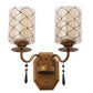 JS-VP S-374-2W Modern Wall Lights 2xE27 Mild Steel & Glass Material Antique & Champaign Finish