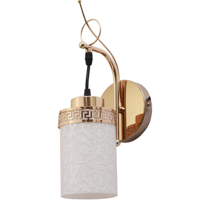 JS-VP S-375-1W Modern Wall Lights 1xE27 Mild Steel & Glass Material Gold & White Finish