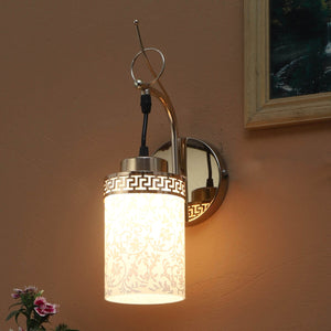 JS-VP S-375-1W Modern Wall Lights 1xE27 Mild Steel & Glass Material Gold & White Finish