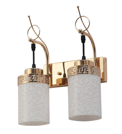 JS-VP S-375-2W Modern Wall Lights 2xE27 Mild Steel & Glass Material Gold & White Finish