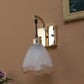 JS-VP S-376-1W Modern Wall Lights 1xE27 Mild Steel & Glass Material Gold & Gold, White Finish