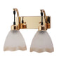 JS-VP S-376-2W Modern Wall Lights 2xE27 Mild Steel & Glass Material Gold & Gold, White Finish