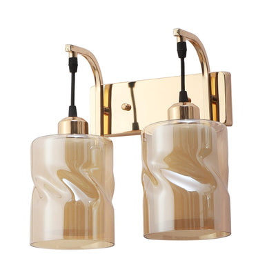 JS-VP S-377-2W Modern Wall Lights 2xE27 Mild Steel & Glass Material Gold & Champaign Finish