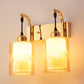 JS-VP S-377-2W Modern Wall Lights 2xE27 Mild Steel & Glass Material Gold & Champaign Finish