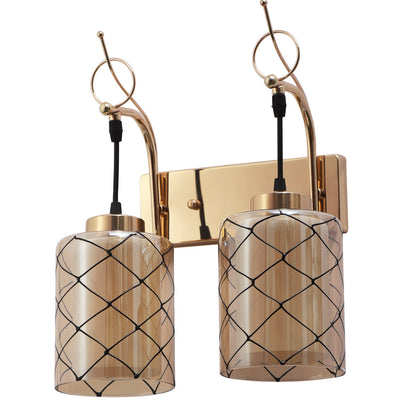 JS-VP S-378-2W Modern Wall Lights 2xE27 Mild Steel & Glass Material Gold & Champaign Finish