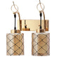JS-VP S-378-2W Modern Wall Lights 2xE27 Mild Steel & Glass Material Gold & Champaign Finish