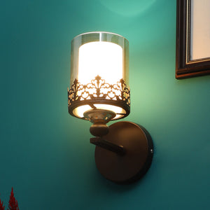 JS-VP S-380-1W Modern Wall Lights 1xE27 Mild Steel & Glass Material Brown & Champaign Finish