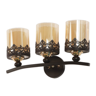 JS-VP S-380-3W Modern Wall Lights 3xE27 Mild Steel & Glass Material Brown & Champaign Finish