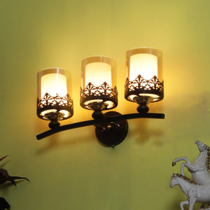 JS-VP S-380-3W Modern Wall Lights 3xE27 Mild Steel & Glass Material Brown & Champaign Finish