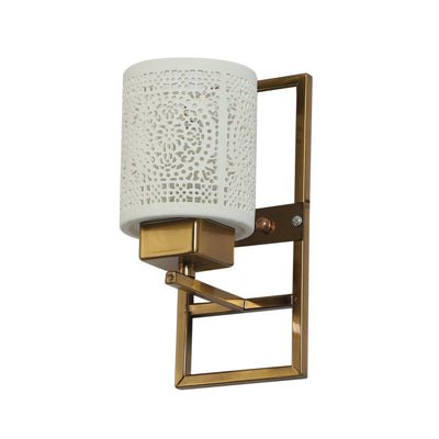 JS-VP S-382-1W Modern Wall Lights 1xE27 Mild Steel & Glass Material Antique Gold & White Finish