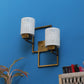 JS-VP S-382-2W Modern Wall Lights 2xE27 Mild Steel & Glass Material Antique Gold & White Finish