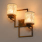 JS-VP S-382-2W Modern Wall Lights 2xE27 Mild Steel & Glass Material Antique Gold & White Finish