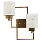 JS-VP S-382-2W Modern Wall Lights 2xE27 Mild Steel & Glass Material Antique Gold & White Finish