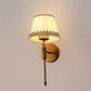 JS-VP S-383-1W Cloth Shade Wall Lights 1xE27 Mild Steel & Fabric Material Antique Gold & Cream Finish
