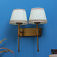 JS-VP S-383-2W Cloth Shade Wall Lights 2xE27 Mild Steel & Fabric Material Antique Gold & Cream Finish