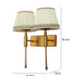 JS-VP S-383-2W Cloth Shade Wall Lights 2xE27 Mild Steel & Fabric Material Antique Gold & Cream Finish