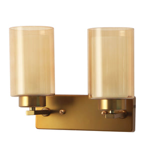 JS-VP S-383-2W Modern Wall Lights 2xE27 Mild Steel & Glass Material Antique Gold & Champaign Finish