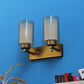 JS-VP S-383-2W Cloth Shade Wall Lights 2xE27 Mild Steel & Fabric Material Antique Gold & Cream Finish