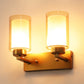JS-VP S-383-2W Cloth Shade Wall Lights 2xE27 Mild Steel & Fabric Material Antique Gold & Cream Finish