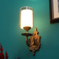 JS-VP S-390-1W Modern Wall Lights 1xE27 Mild Steel & Glass Material Antique Gold & Champaign Finish