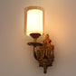 JS-VP S-390-1W Modern Wall Lights 1xE27 Mild Steel & Glass Material Antique Gold & Champaign Finish