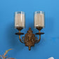 JS-VP S-390-2W Modern Wall Lights 2xE27 Mild Steel & Glass Material Antique Gold & Champaign Finish