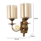 JS-VP S-390-2W Modern Wall Lights 2xE27 Mild Steel & Glass Material Antique Gold & Champaign Finish