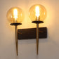JS-VP S-391-2W Modern Wall Lights 2xE27 Mild Steel & Glass Material Brown, Gold & Champaign Finish
