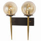 JS-VP S-391-2W Modern Wall Lights 2xE27 Mild Steel & Glass Material Brown, Gold & Champaign Finish