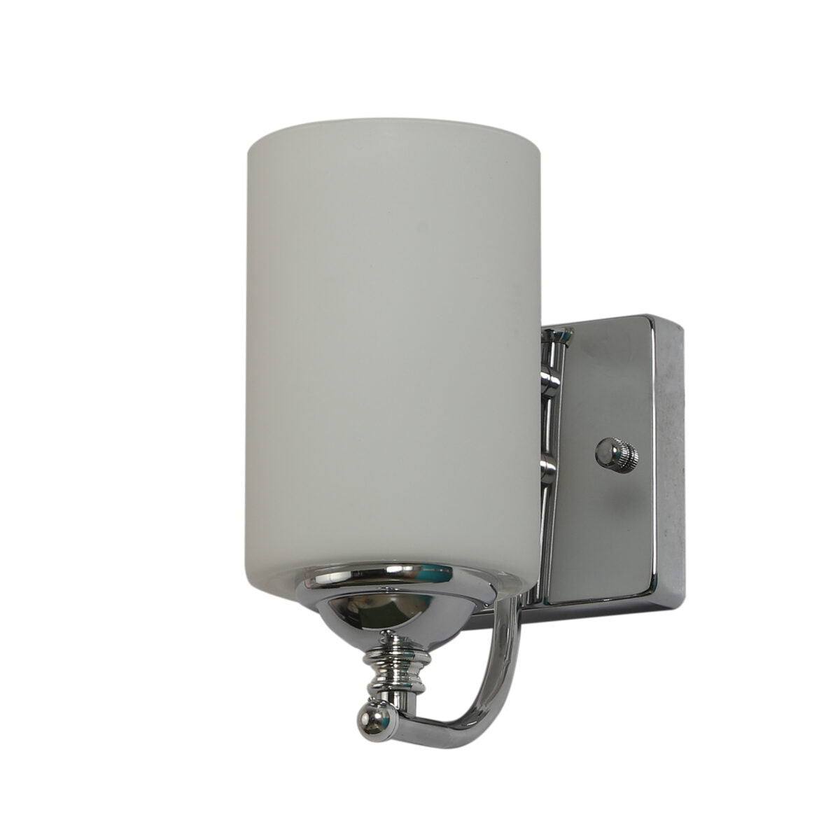 Chrome & White Glass Wall Lights