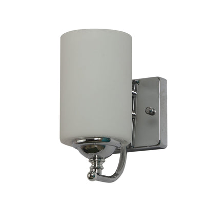 JS-VP S-394-1W Modern Wall Lights 1xE27 Mild Steel & Glass Material Chrome & White Finish