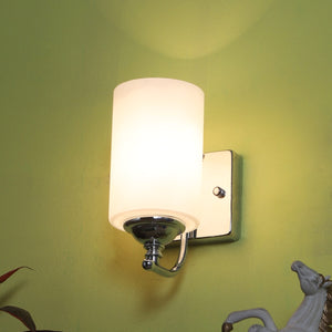 JS-VP S-394-1W Modern Wall Lights 1xE27 Mild Steel & Glass Material Chrome & White Finish