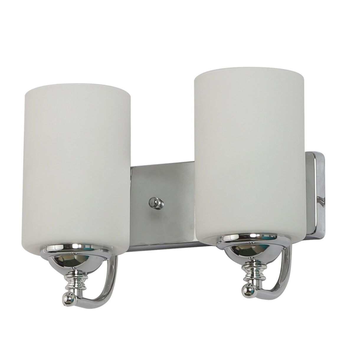 Chrome & White Glass Wall Lights
