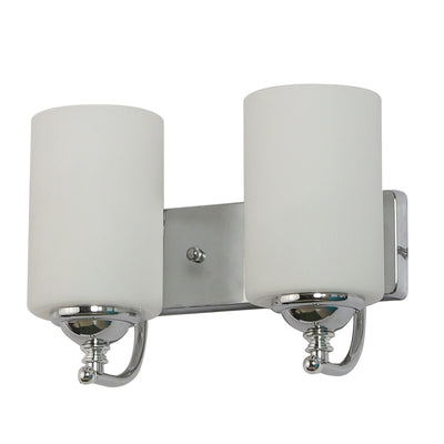 JS-VP S-394-2W Modern Wall Lights 2xE27 Mild Steel & Glass Material Chrome & White Finish