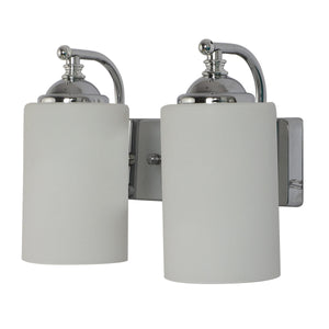 JS-VP S-394-2W Modern Wall Lights 2xE27 Mild Steel & Glass Material Chrome & White Finish