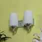 JS-VP S-394-2W Modern Wall Lights 2xE27 Mild Steel & Glass Material Chrome & White Finish