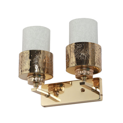 JS-VP S-395-2W Modern Wall Lights 2xE27 Mild Steel & Glass Material Gold & White Finish