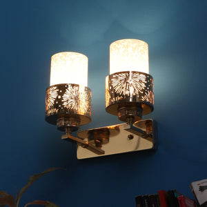 JS-VP S-395-2W Modern Wall Lights 2xE27 Mild Steel & Glass Material Gold & White Finish