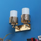 JS-VP S-395-2W Modern Wall Lights 2xE27 Mild Steel & Glass Material Gold & White Finish
