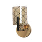 JS-VP S-396-1W Modern Wall Lights 1xE27 Mild Steel & Glass Material Brown, Gold & Champaign Finish